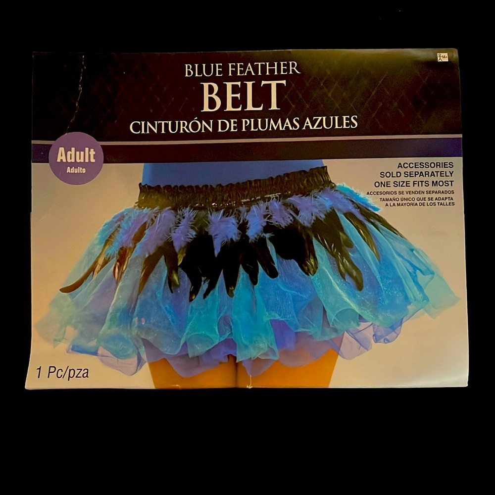 🎃Blue and Black Adult Feather Belt